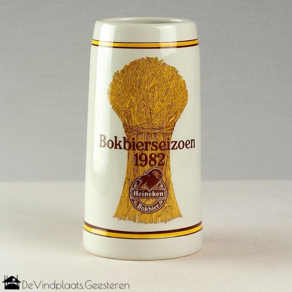 Heineken Bokbierseizoen 1982 bierpul - voor 0,5 liter, Ophalen of Verzenden, Zo goed als nieuw, Pul(len), Heineken