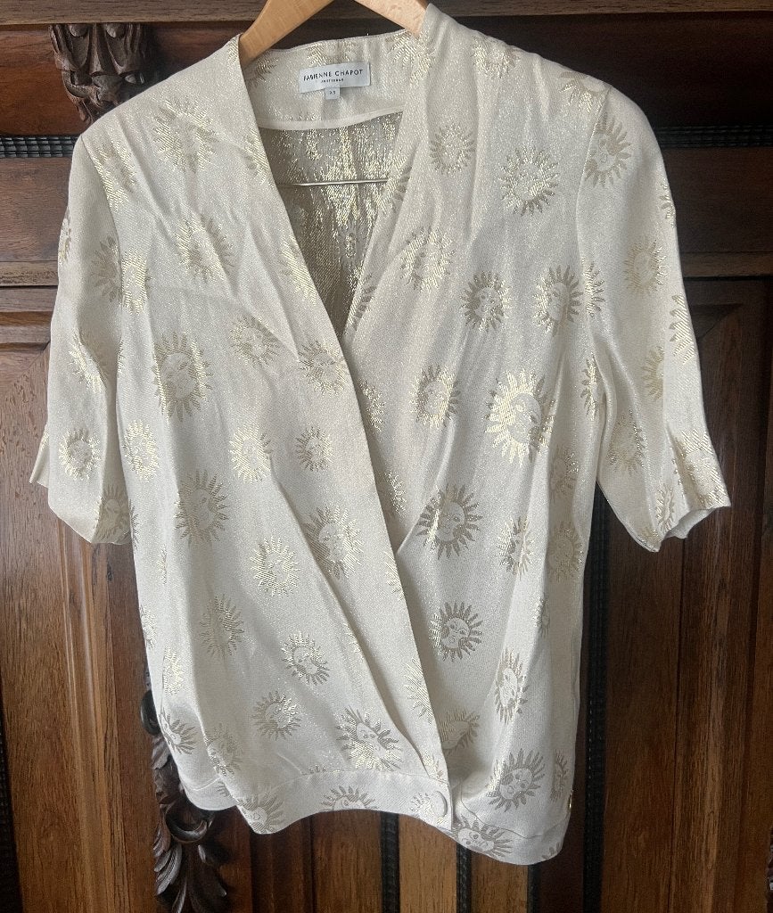 Fabienne chapot prachtig crème/goud nieuw bloesje,  XS, Overige kleuren, Nieuw, Ophalen of Verzenden, Fabienne Chapot