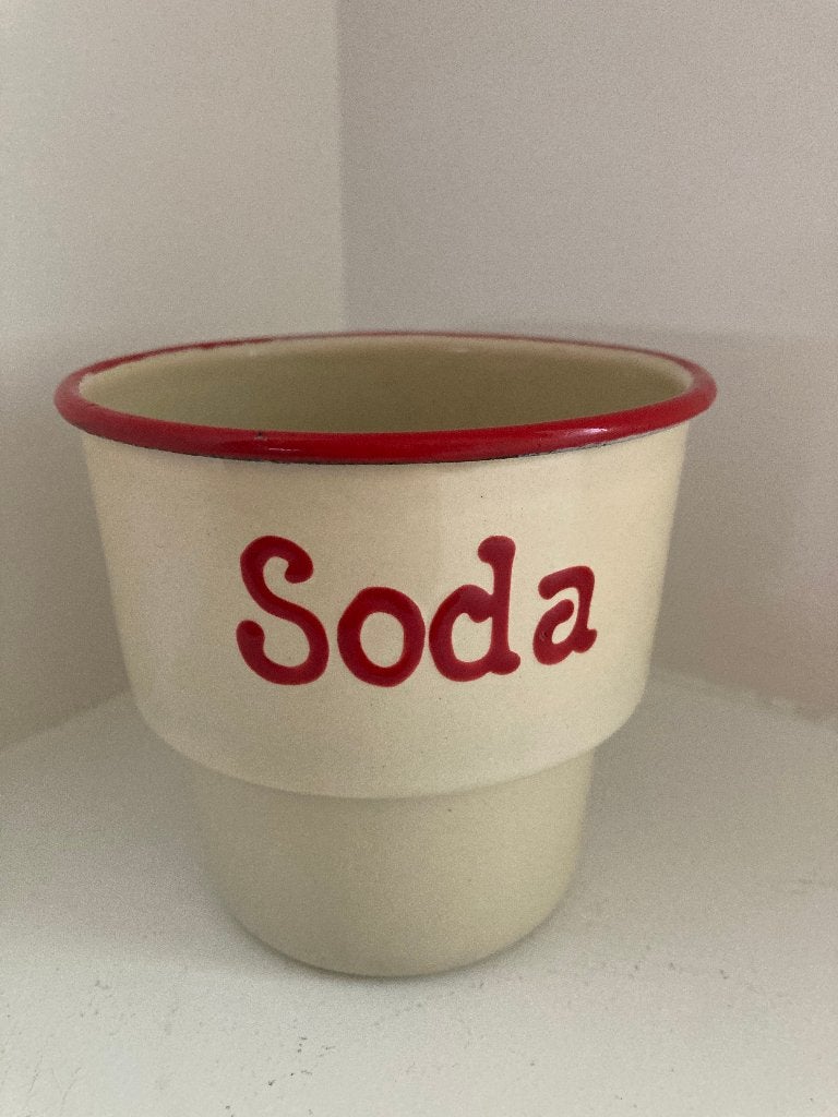 Emaille potje/bakje "Soda", Antiek en Kunst, Ophalen of Verzenden
