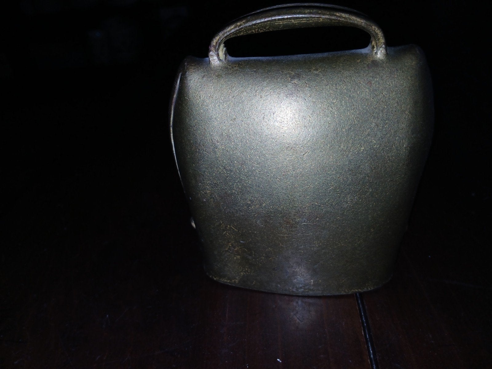Antieke koperen koebel - 14 cm hoog, Ophalen of Verzenden