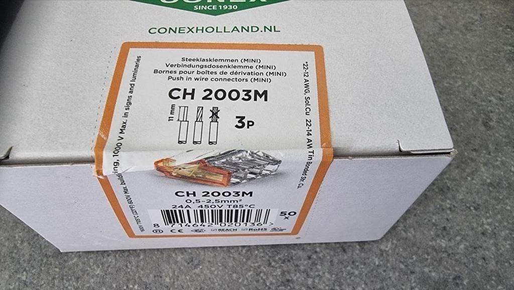 Conex steeklasklemmen CH 2003M 3P, Doe-het-zelf en Verbouw, Elektra en Kabels, Nieuw, Ophalen of Verzenden