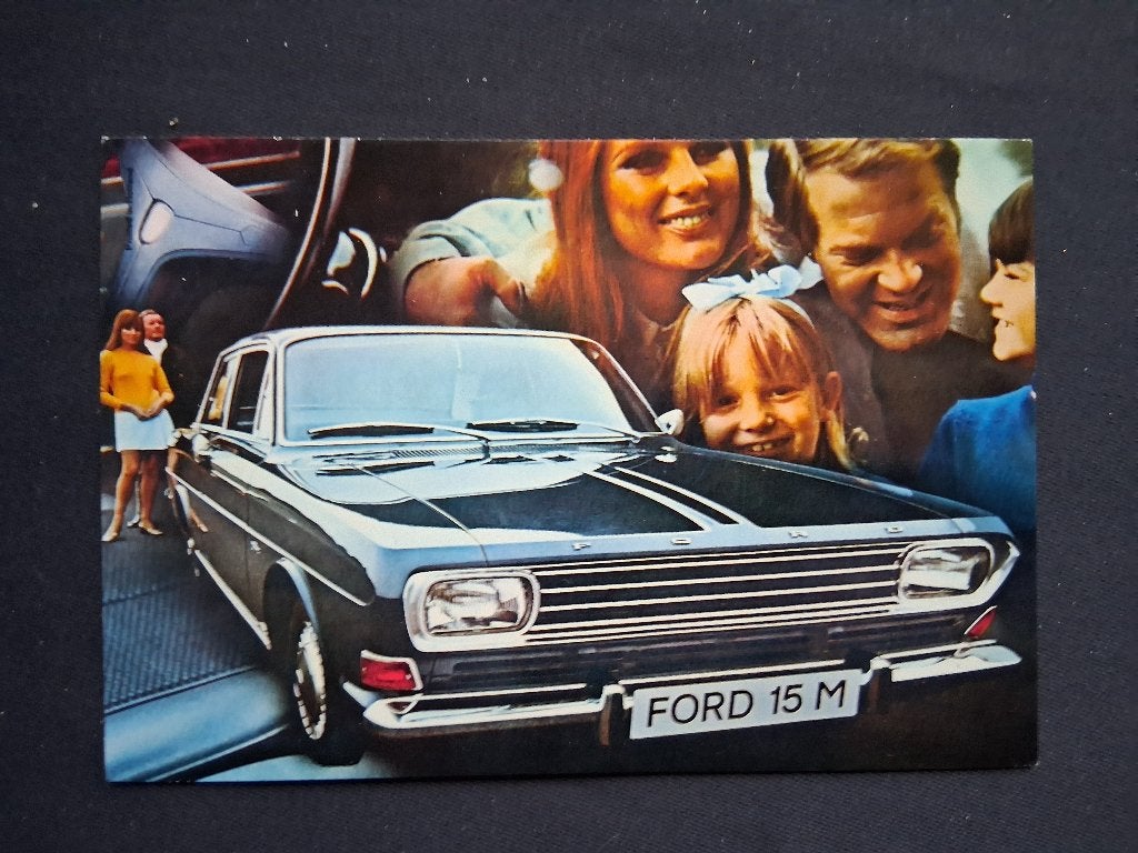 Ford 15 M 1968 - promotiekaart, Ophalen of Verzenden, 1960 tot 1980, Ongelopen, Voertuig