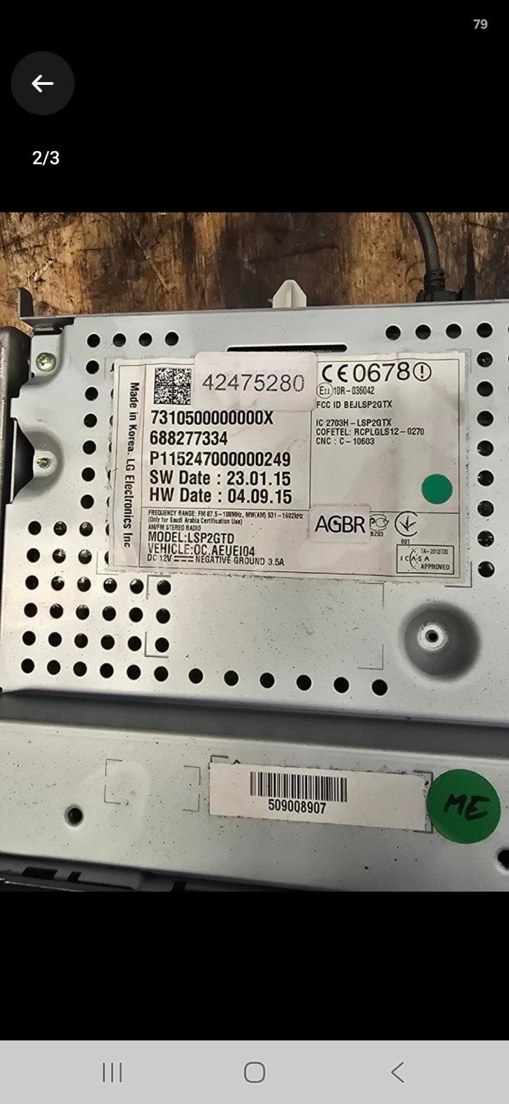 radio touchscreen opel corsa E 1.4 16V, Auto diversen, Autoradio's, Ophalen of Verzenden, Gebruikt