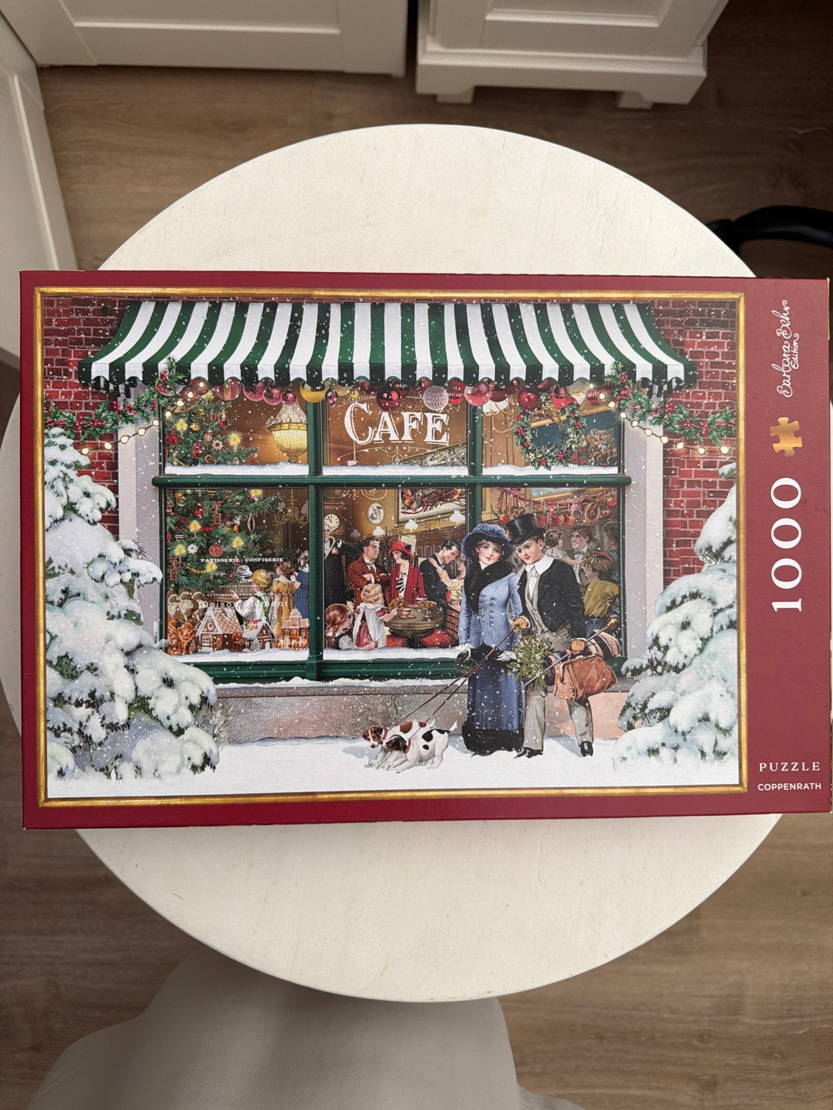 Kerstpuzzel 1000 stukjes - Gezellig Café, Hobby en Vrije tijd, Denksport en Puzzels, Ophalen of Verzenden, 500 t/m 1500 stukjes