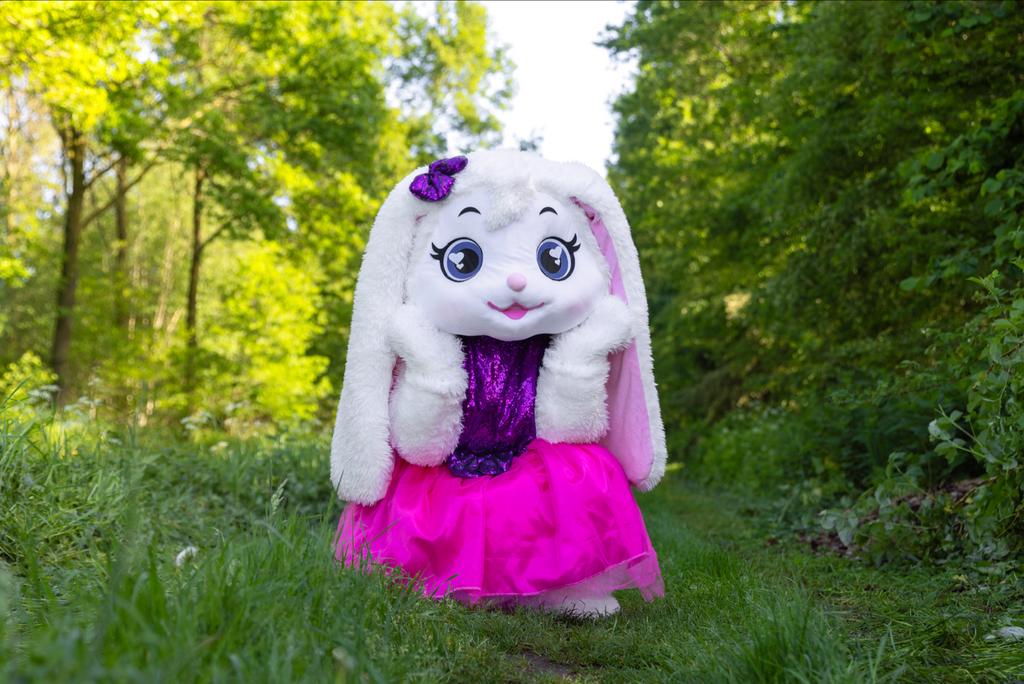 Schattig Wit Haas Konijn Mascotte Kostuum te Huur, Ophalen of Verzenden