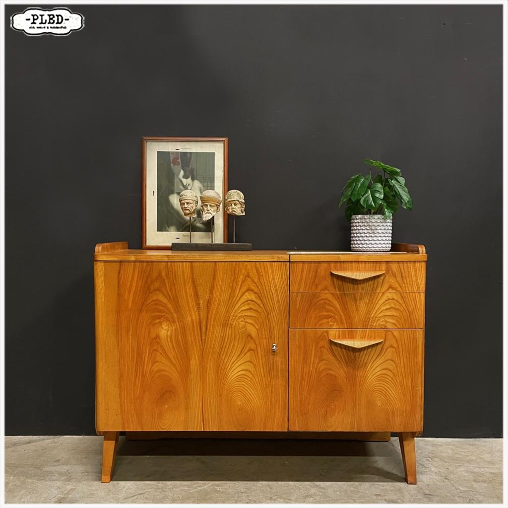 Vintage dressoir František Jirák Audiokast Kast sideboard, Ophalen, Gebruikt, 100 tot 150 cm, Met deur(en)