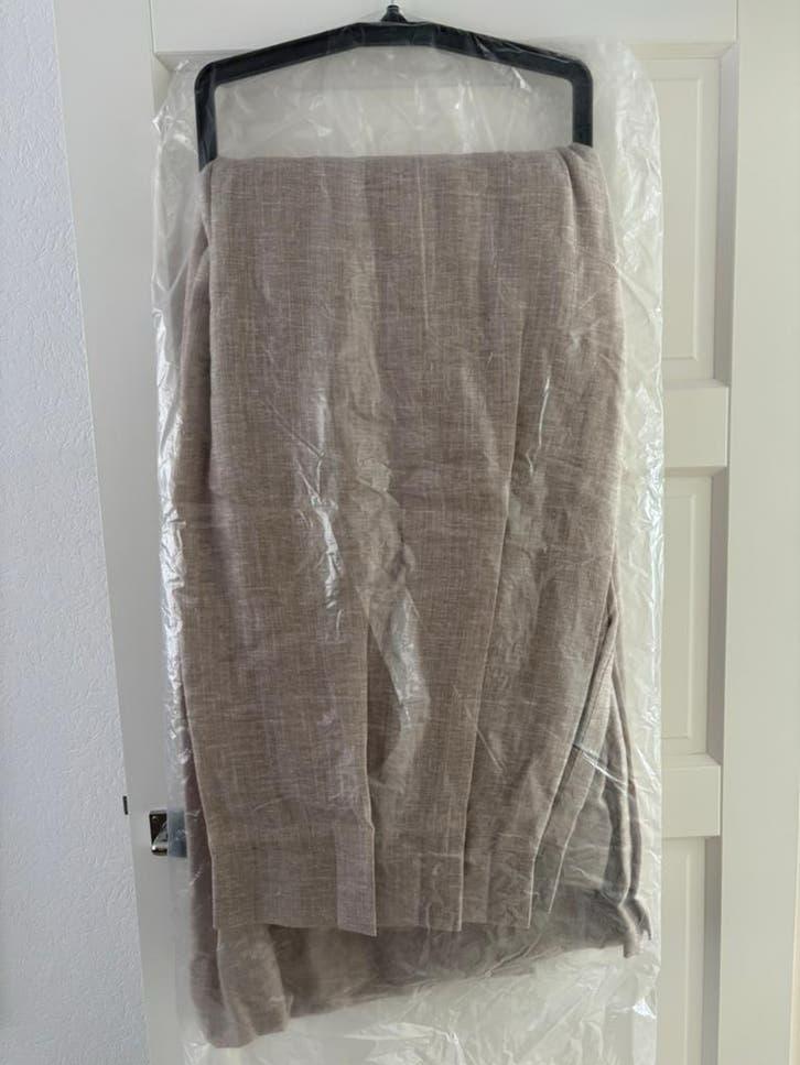 Linnen vitrage - 1 deel - 245x180cm - Zo goed als nieuw, Huis en Inrichting, Stoffering | Gordijnen en Lamellen, Beige, Ophalen of Verzenden