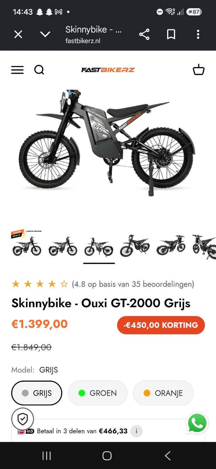doneer voor een gt2000 het is mijn droom fiets, Ophalen, Zo goed als nieuw, Overige merken