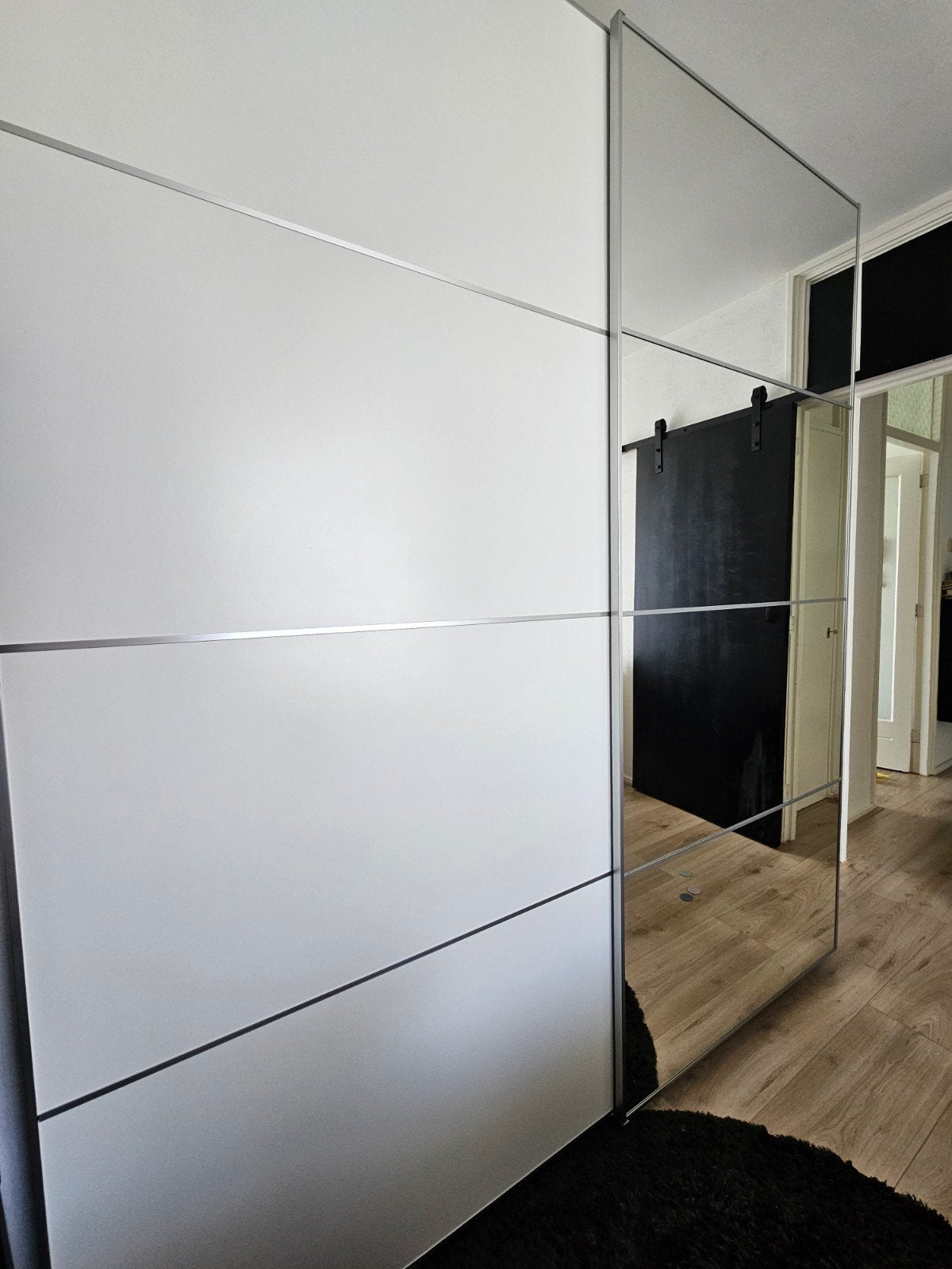 Ikea pax schuifdeuren wit met spiegel 200x236 cm, Ophalen, 200 cm of meer, 150 tot 200 cm, Zo goed als nieuw