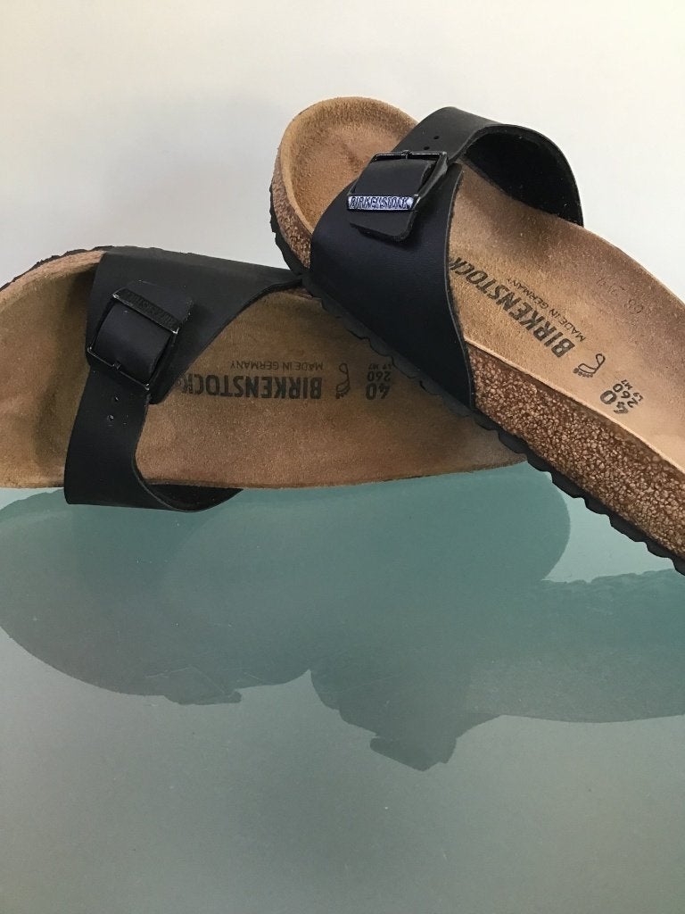 Birkenstock 40 | zwarte slippers Madrid | Gratis verzenden, Slippers, Verzenden, Zwart, Zo goed als nieuw