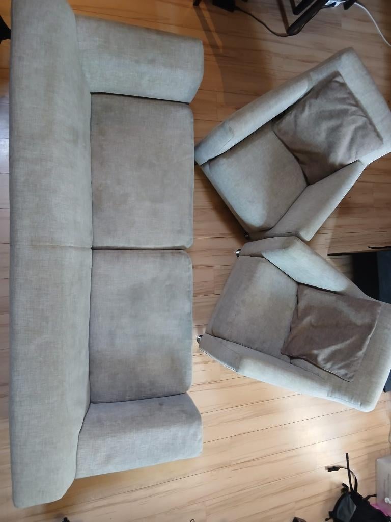 Bank en fauteuil, Ophalen, Gebruikt, Minder dan 75 cm, Rechte bank