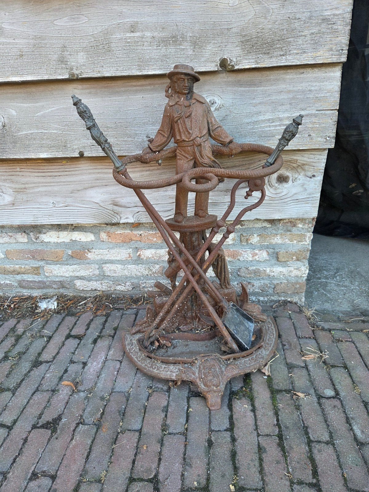Antiek haardstel met roest - Decoratief en functioneel, Huis en Inrichting, Ophalen