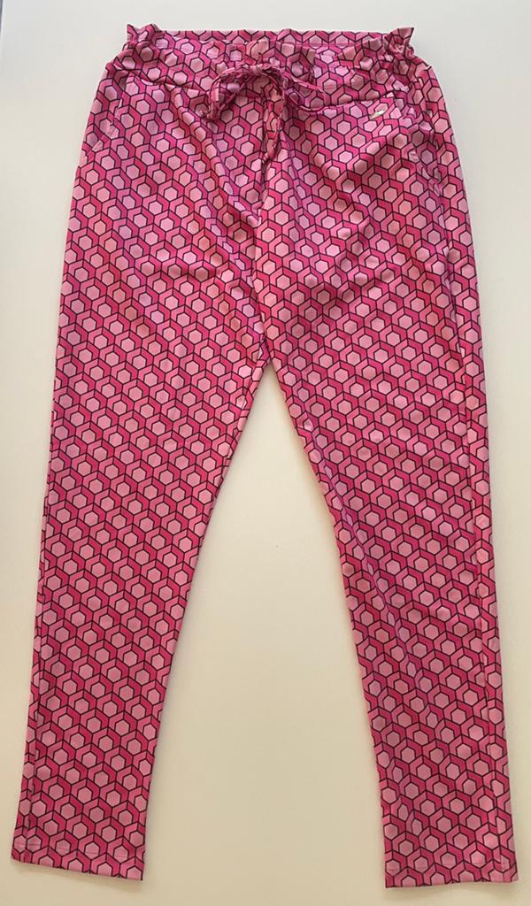 Mooie Angelle Milan Travelstof broek XL mt 42 zomers roze, Maat 42/44 (L), Ophalen of Verzenden, Zo goed als nieuw, Roze