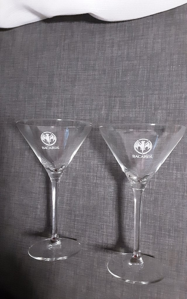 BACARDI cocktail glazen, 2 stuks (#14), Ophalen of Verzenden, Zo goed als nieuw, Overige typen