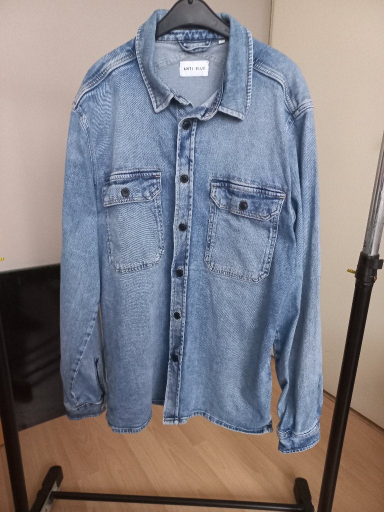 Jeans overhemd, Blauw, Ophalen of Verzenden, Halswijdte 41/42 (L), Anti Blue