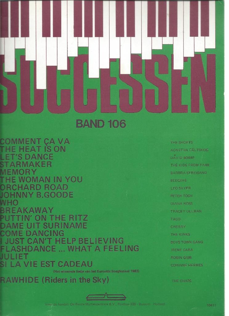 Successen band 106, Muziek en Instrumenten, Ophalen of Verzenden, Zo goed als nieuw, Keyboard, Thema