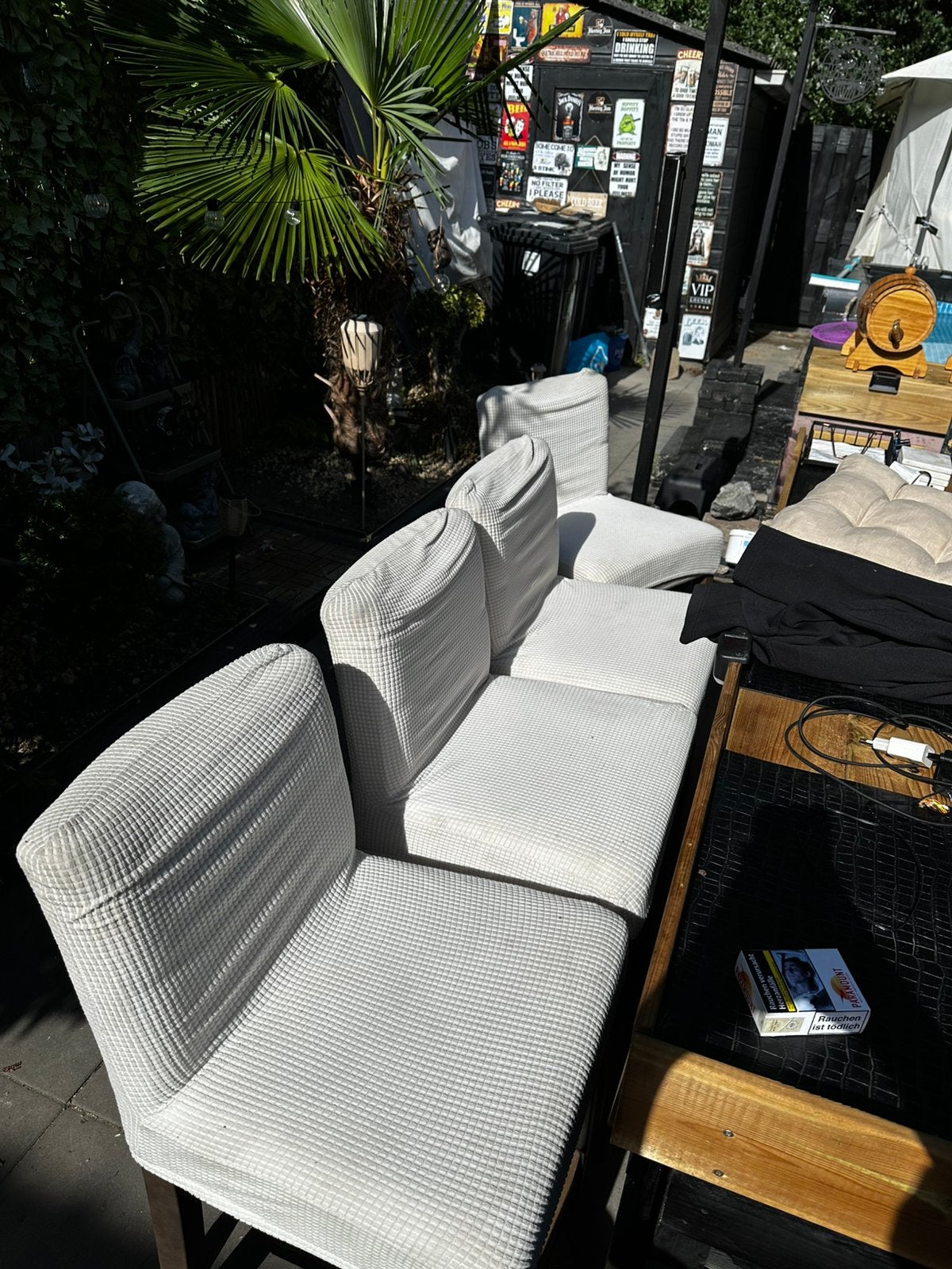4 stuks barkruk met hoes, Ophalen, 4 zitplaatsen, Gebruikt, Loungeset