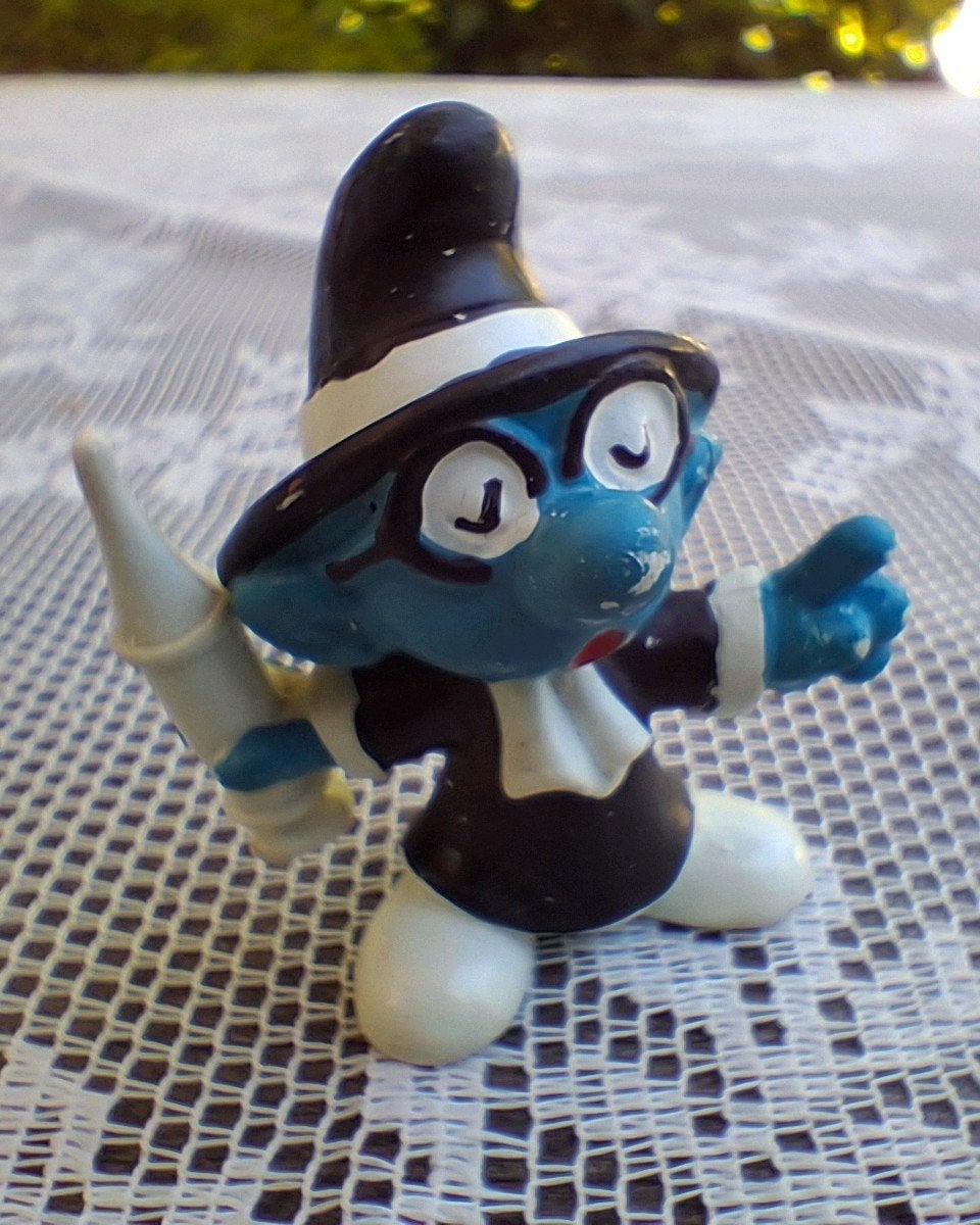 Smurf Brilsmurf Kwakzalver figuur -  PEYO - W.Germany, Verzamelen, Smurfen, Ophalen of Verzenden, Gebruikt, Brilsmurf, Poppetje, Figuurtje of Knuffel