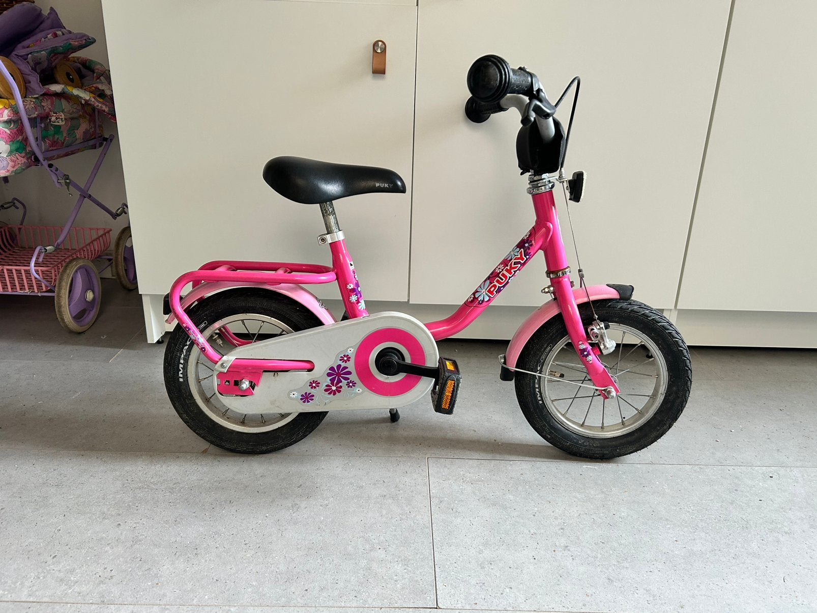 Roze puky fietsje 12 inch, Ophalen, Terugtraprem, Gebruikt, Minder dan 16 inch