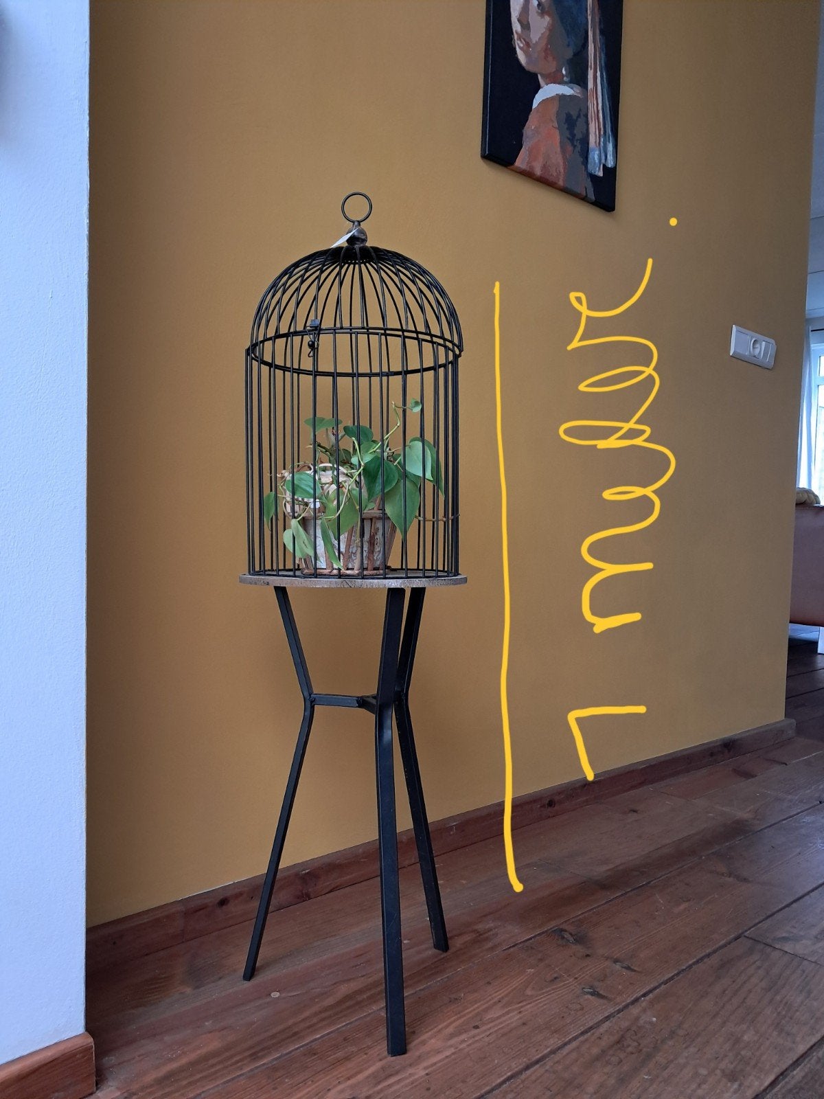 Decoratieve vogelkooi op standaard - 1 meter hoog, Ophalen of Verzenden