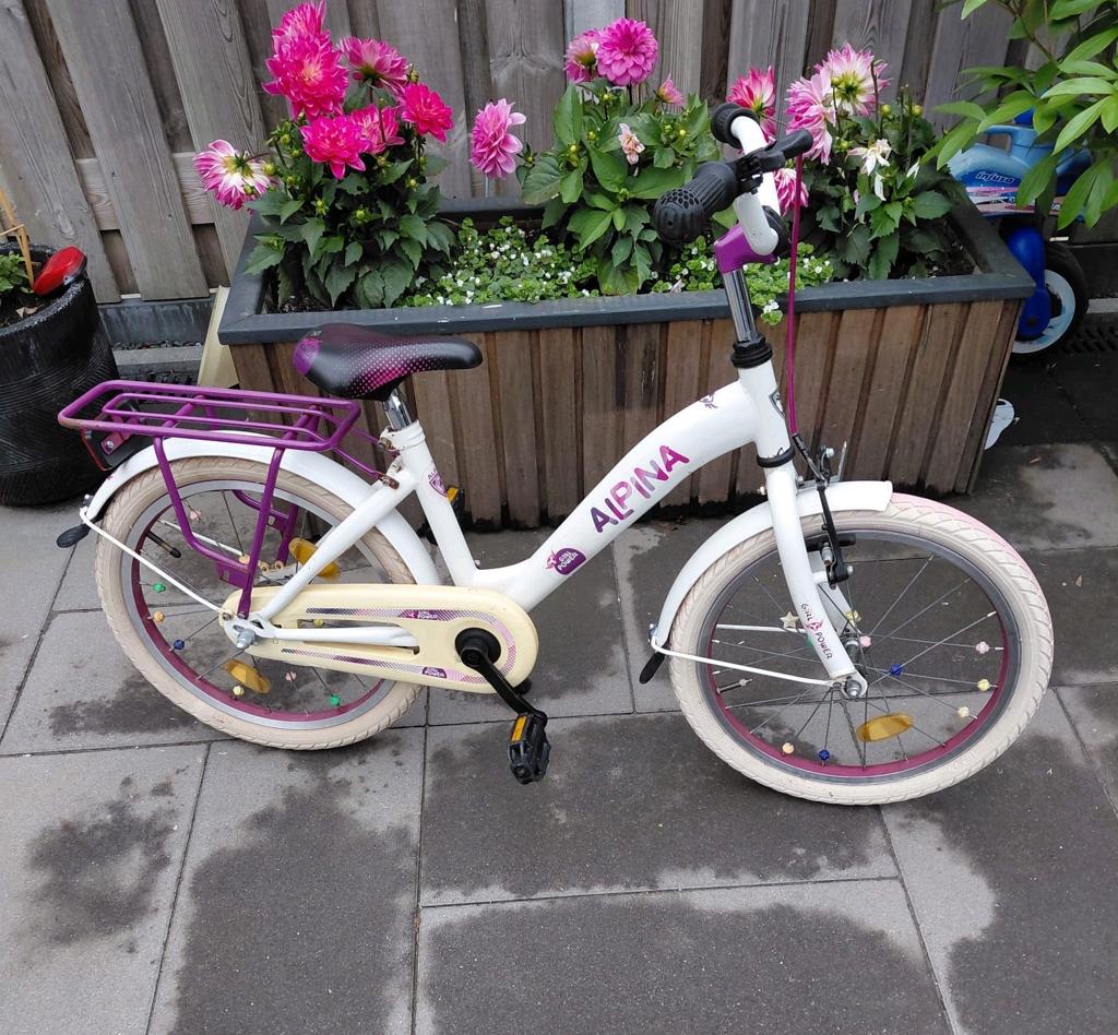 Te koop: Een lief prachtig Alpina meisjes fietsje, Ophalen, Zo goed als nieuw, 16 tot 20 inch