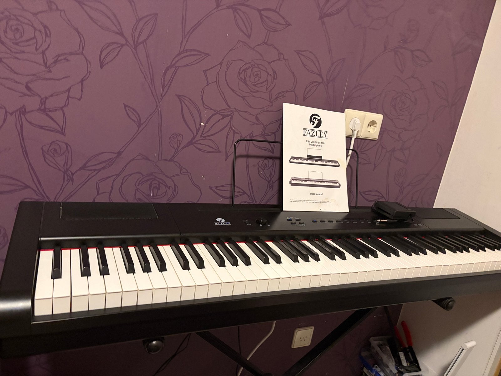 Fazley FSP-500 Digitaal Piano compleet en nette staat, Ophalen, Gebruikt, Zwart, Digitaal