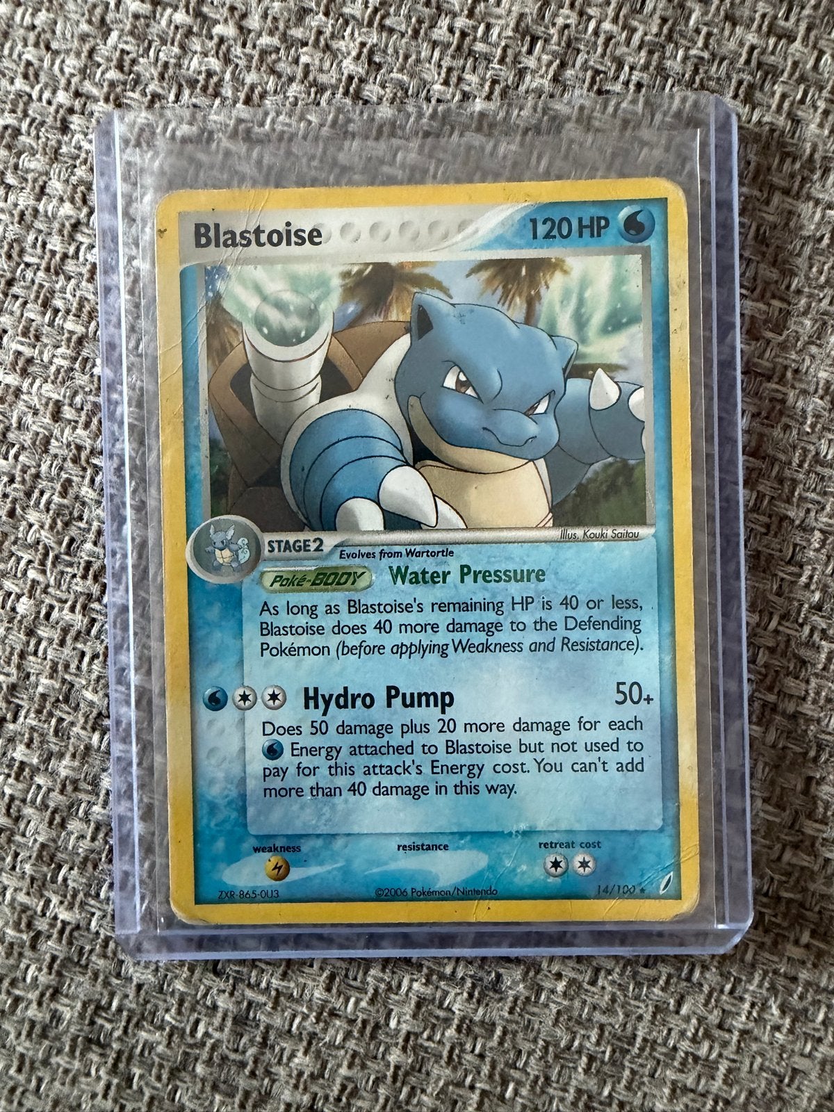 Blastoise Pokémon Kaart 14/100 EX Crystal Guardians, Ophalen of Verzenden, Zo goed als nieuw, Losse kaart