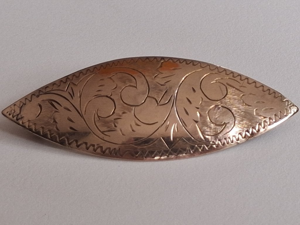 Mooie koperen vintage Broche, Sieraden, Tassen en Uiterlijk, Broches, 4 tot 7 cm, Ophalen of Verzenden, Goud, Koper