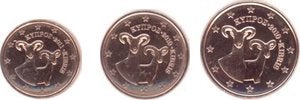 1 Eurocent Cyprus 2011 en 2 + 5 Eurocent Cyprus 2010 - UNC, Postzegels en Munten, Munten | Europa | Euromunten, Verzenden, Cyprus