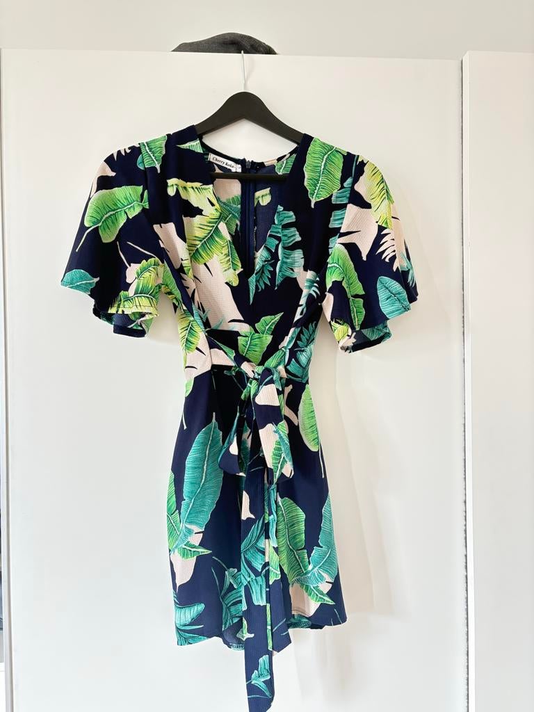 Cherry Koko Jumpsuit met bladprint - Maat S, Ophalen of Verzenden, Gedragen, Maat 36 (S), Overige kleuren