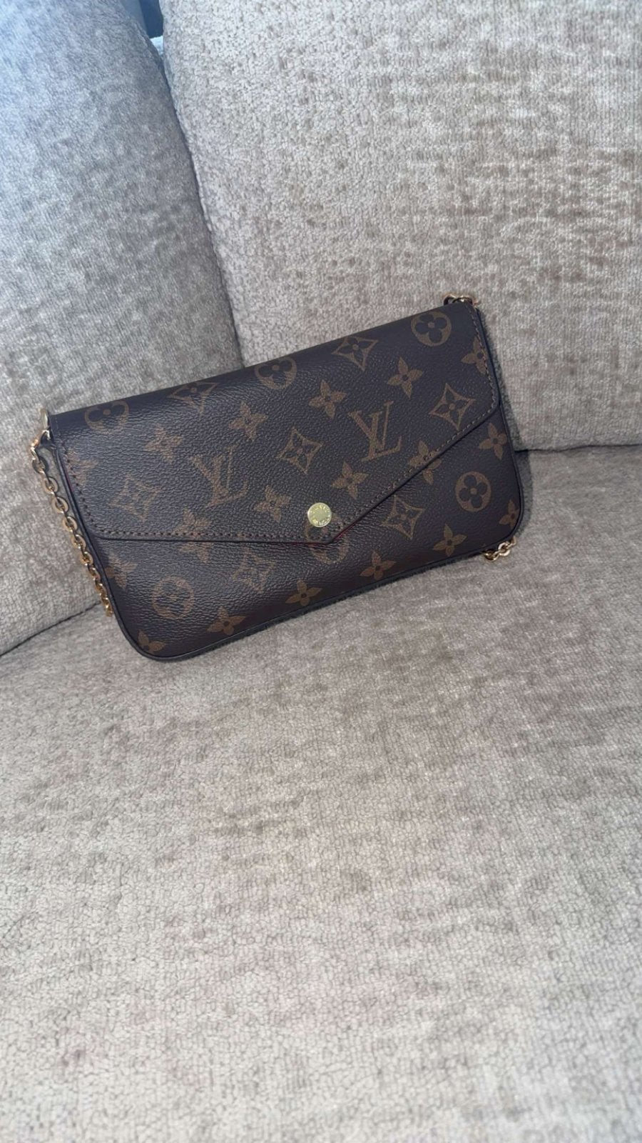 Louis Vuitton Pochette Félicie Monogram, Ophalen of Verzenden, Zo goed als nieuw, Bruin, Schoudertasje
