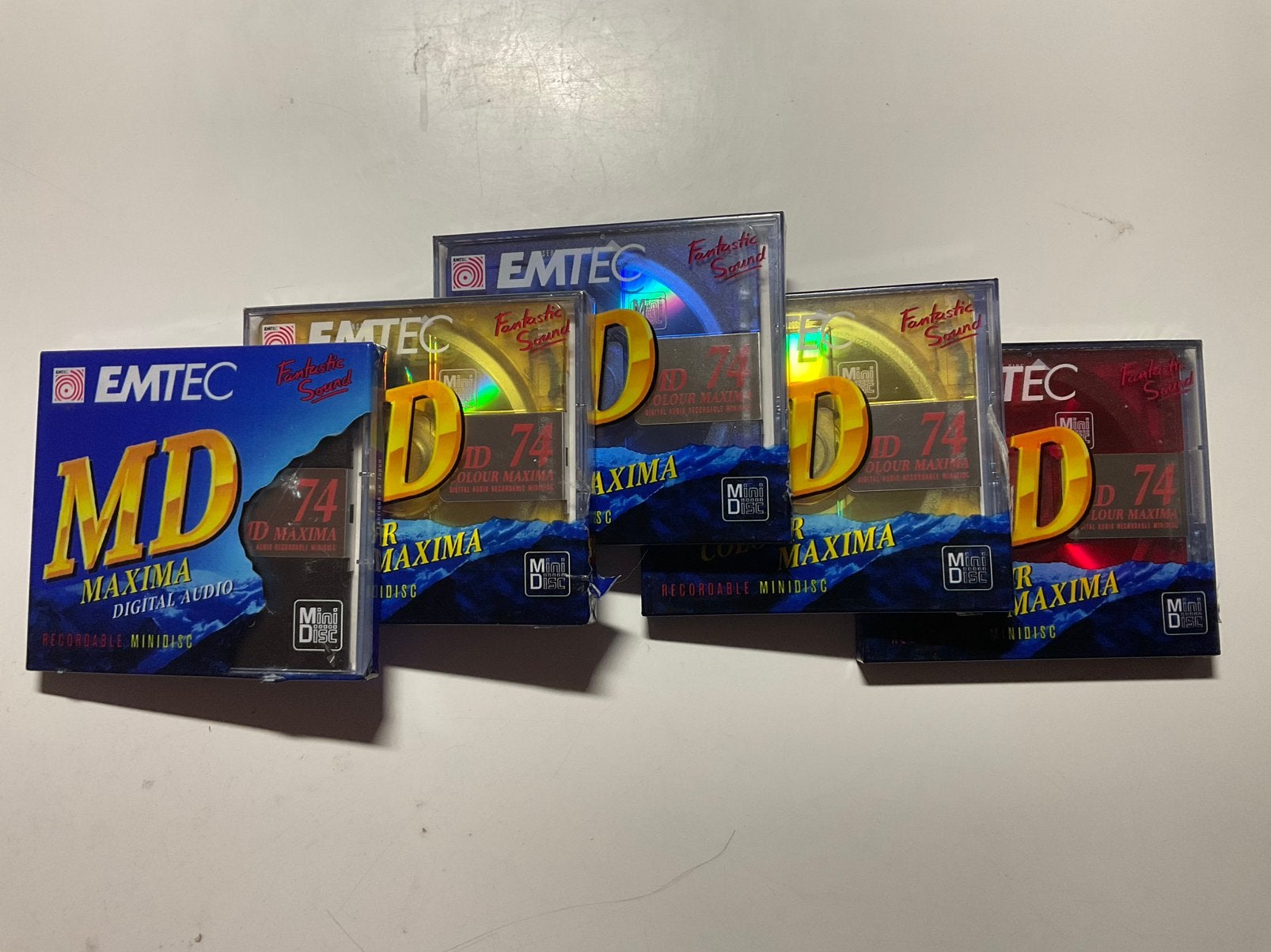 Minidisc’s. EMTEC (basf ) color 5x nieuw in verp, 74 minuten, Ophalen of Verzenden