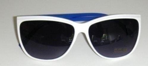 Nieuwe grote zonnebril wit/blauw (plastic), Zonnebril, Wit, Nieuw, Ophalen