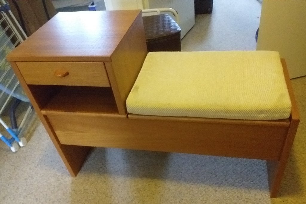 Bankje - Teak, Huis en Inrichting, Ophalen, Eenpersoons, Minder dan 75 cm, Zo goed als nieuw