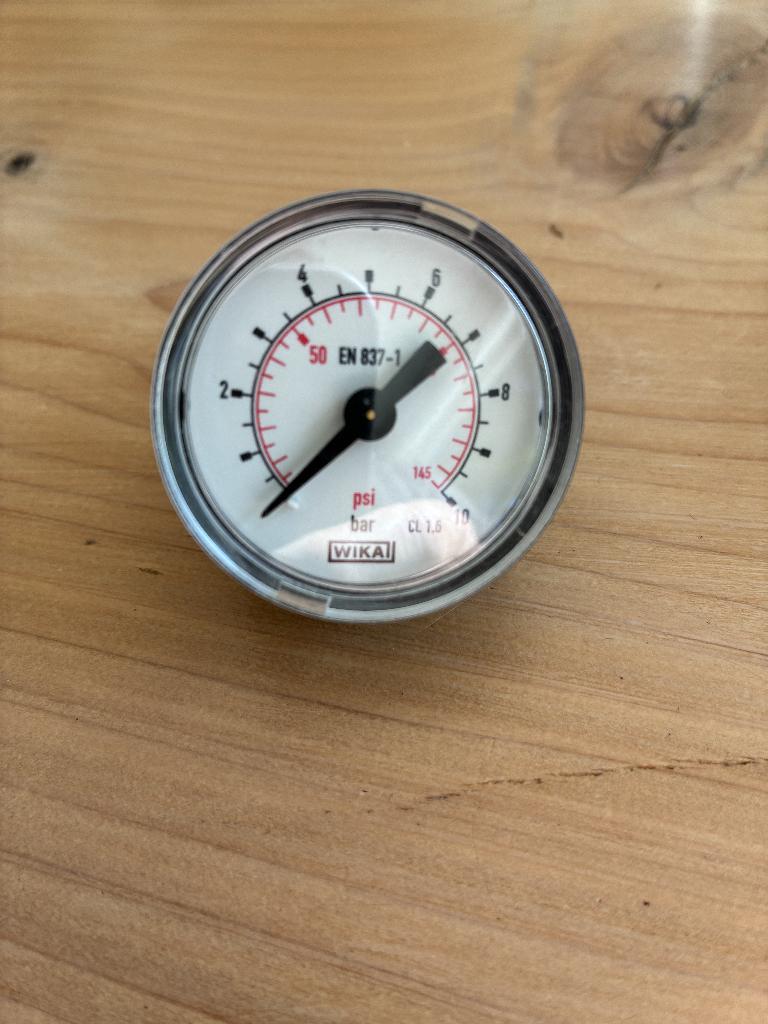 Manometer Wika 50 mm, 10 bar, Ophalen, Nieuw, Druk