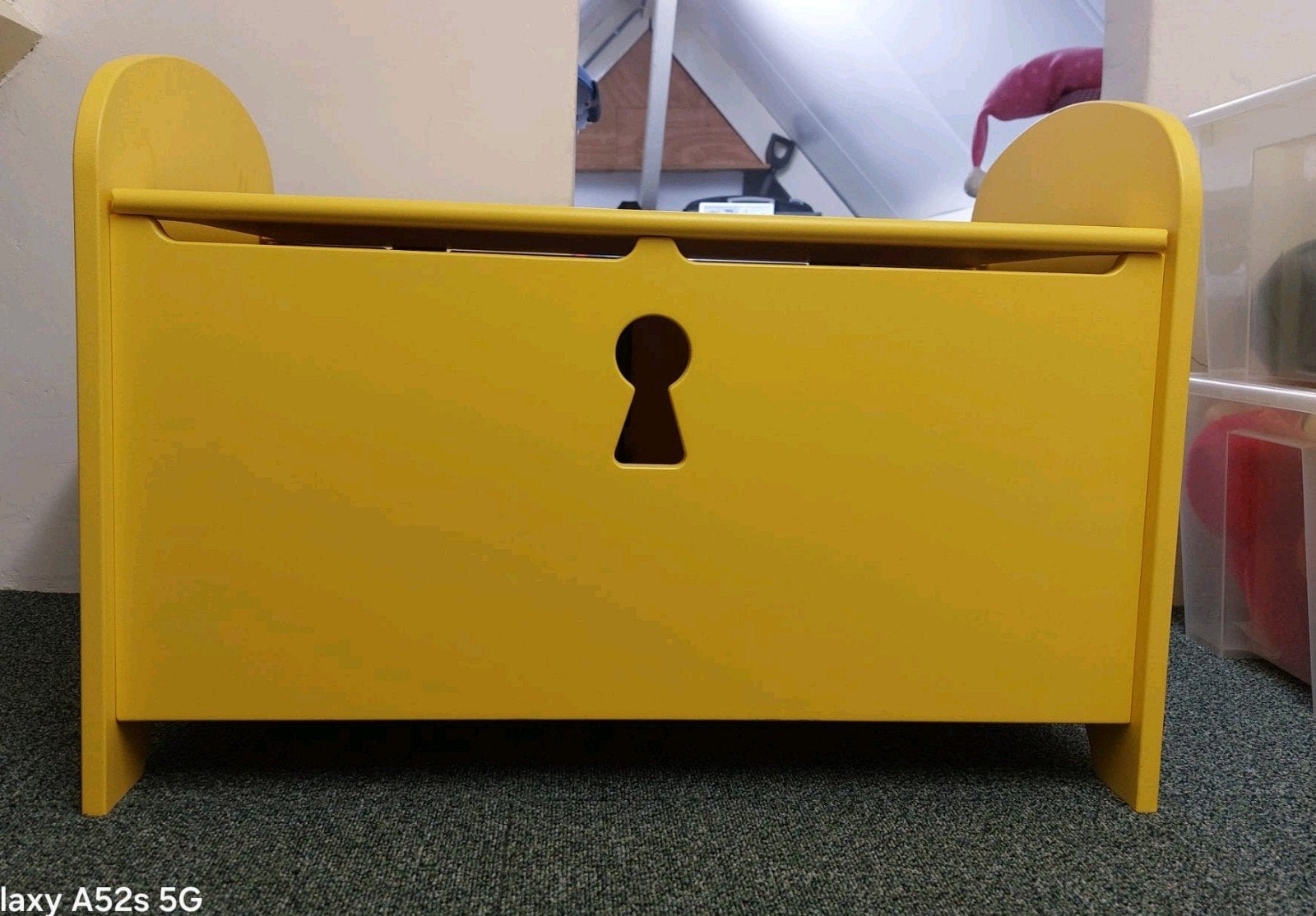 Ikea Trogen gele speelgoedkist / opbergkist met deksel, Ophalen, 50 tot 100 cm, Minder dan 50 cm, Minder dan 50 cm
