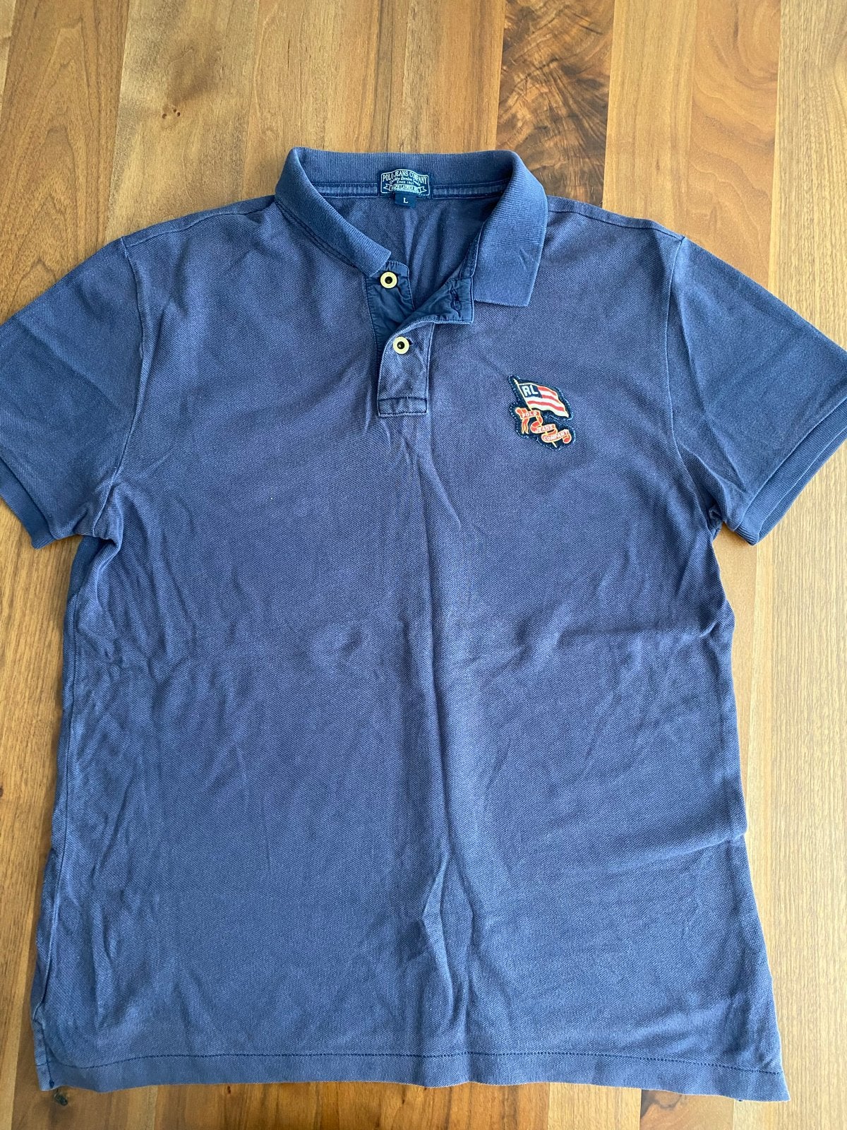 Polo Ralph Lauren Jeans Company Polo Shirt Maat L, Ophalen of Verzenden, Gedragen, Maat 52/54 (L), Blauw