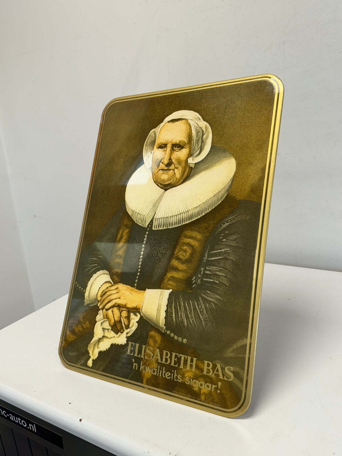 Vintage Elisabeth Bas Sigaren Reclamebord - Rob. Otten, Ophalen of Verzenden