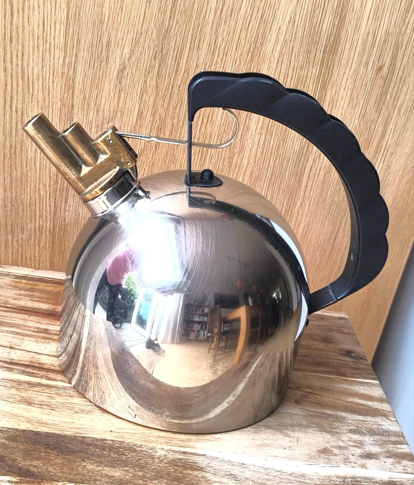 Alessi 9091 fluitketel vintage jaren 80 - design-klassieker, Huis en Inrichting, Ophalen of Verzenden, Zo goed als nieuw, Rvs