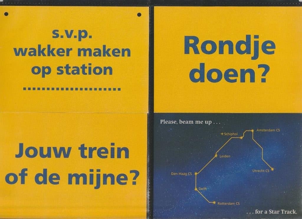 NEDERLANDSE SPOORWEGEN NACHTNET UTRECHT A'DAM SCHIPHOL R"DAM, Ophalen of Verzenden, 1980 tot heden, Ongelopen, Zuid-Holland