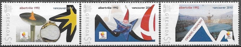 GRENADA serie Olympische Winterspelen Albertville 1992 -2010, Postzegels en Munten, Verzenden, Postfris, Sport