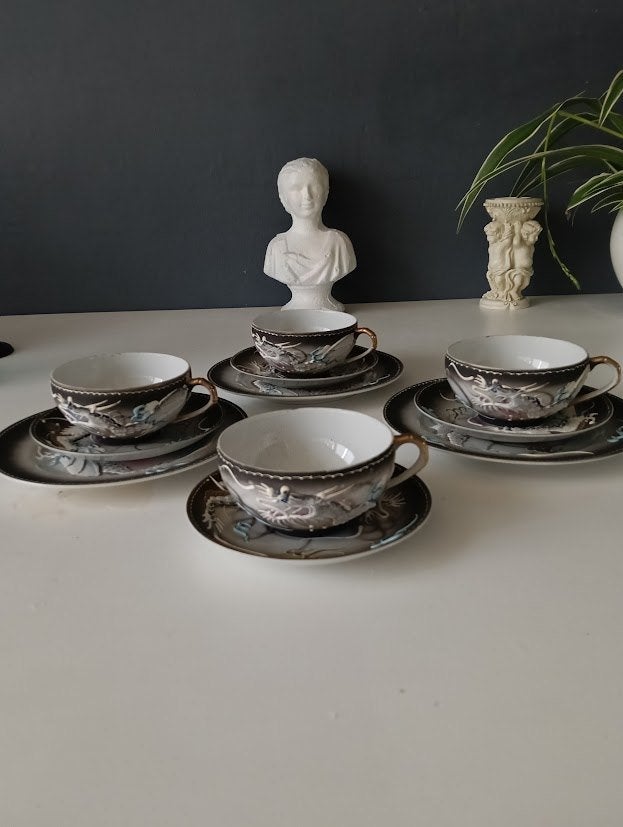 vintage Japans Dragonware (drakenservies) theeservies, Verzenden