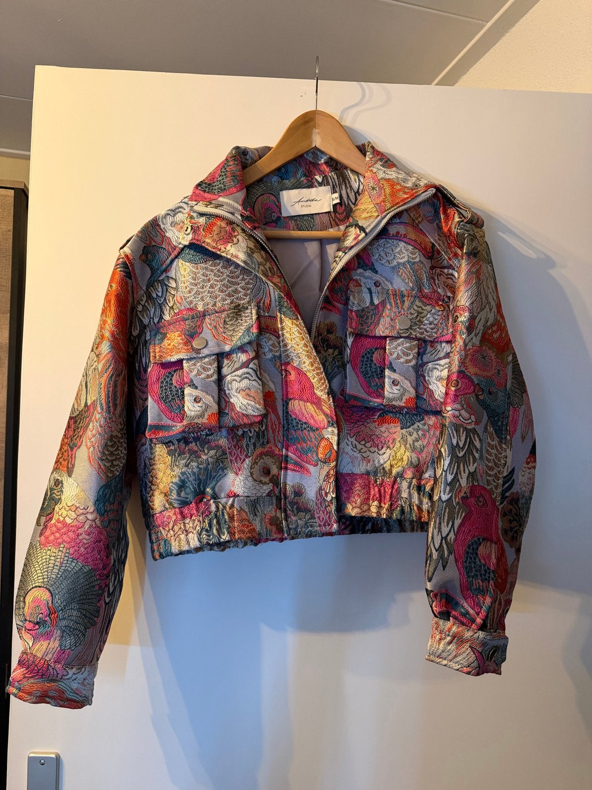 Ambika Studio Kort Gekleurd Jasje met Print - Maat S/M, Ophalen of Verzenden, Zo goed als nieuw, Maat 36 (S), Meerkleurig