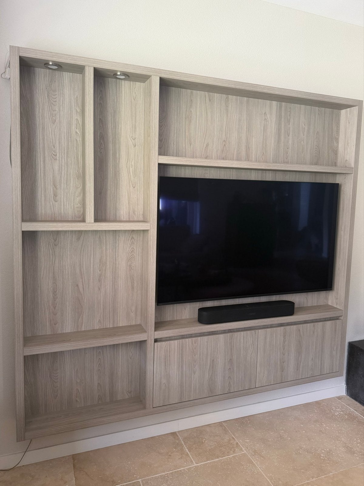 TV-meubel Flatbox Duo, Ophalen, 150 tot 200 cm, Zo goed als nieuw, Minder dan 25 cm