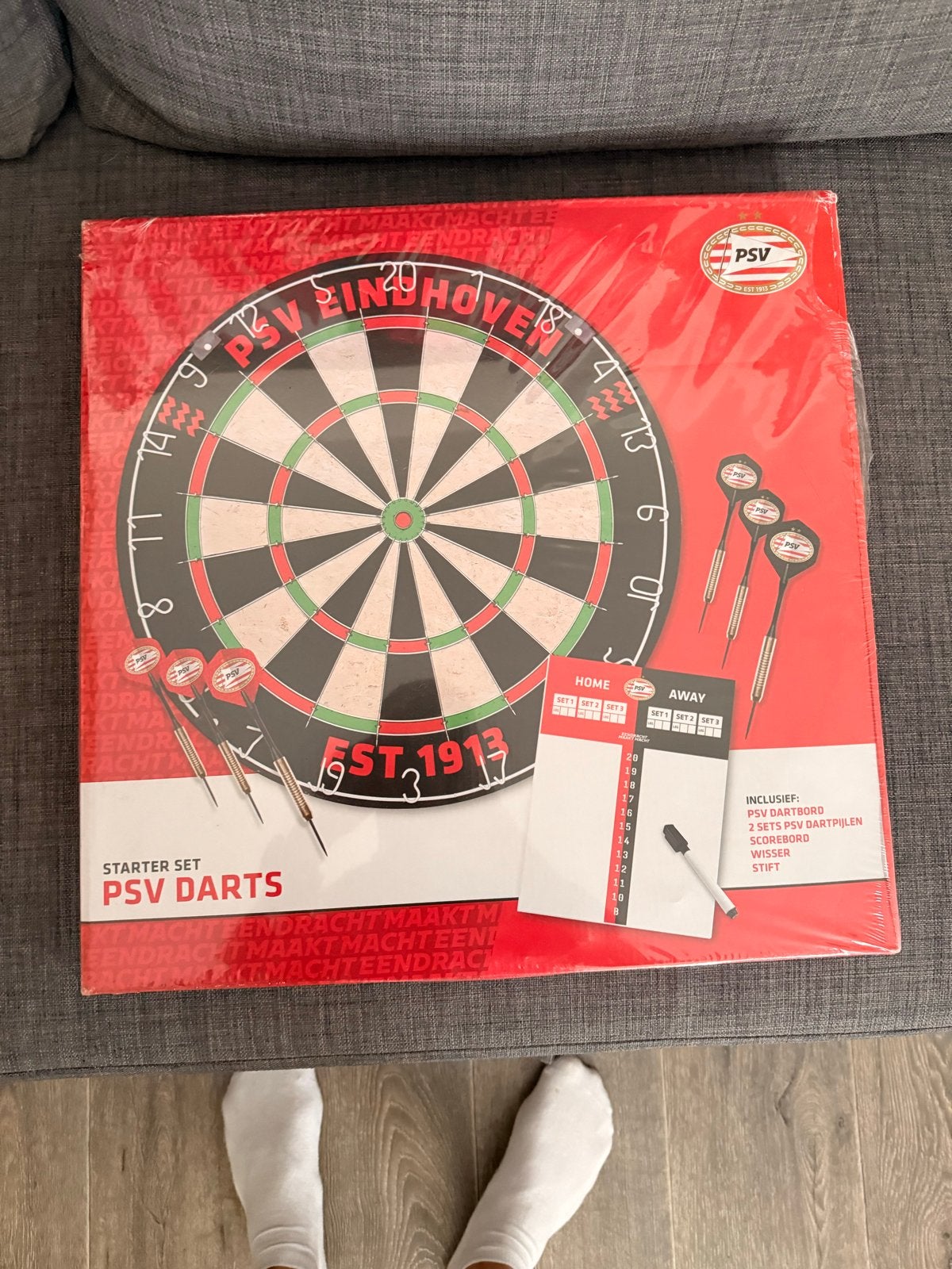 PSV Darts Starter Set - Dartbord met pijlen, Ophalen of Verzenden, Nieuw, Dartbord met pijlen