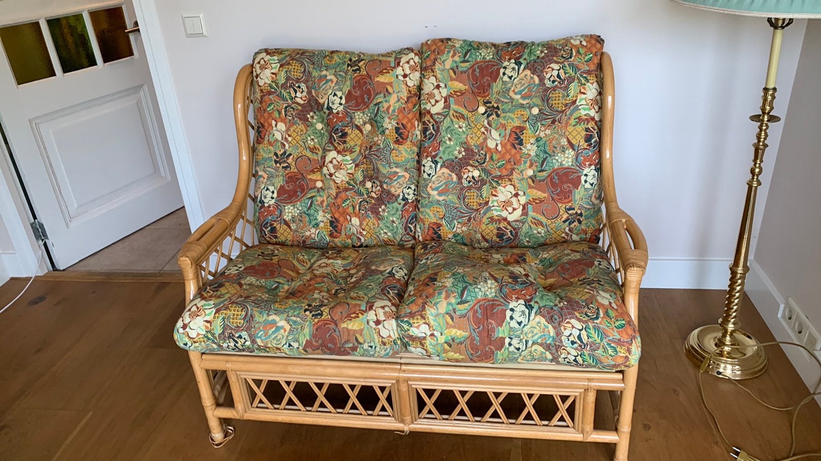 Rotan bankje, Huis en Inrichting, Gebruikt, Vintage, Ophalen of Verzenden, Riet of Rotan