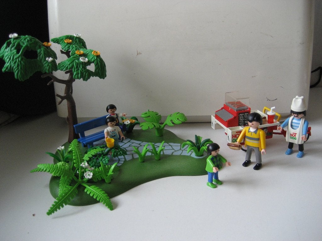 playmobil park met gezin bij hotdog kar, Ophalen of Verzenden, Zo goed als nieuw