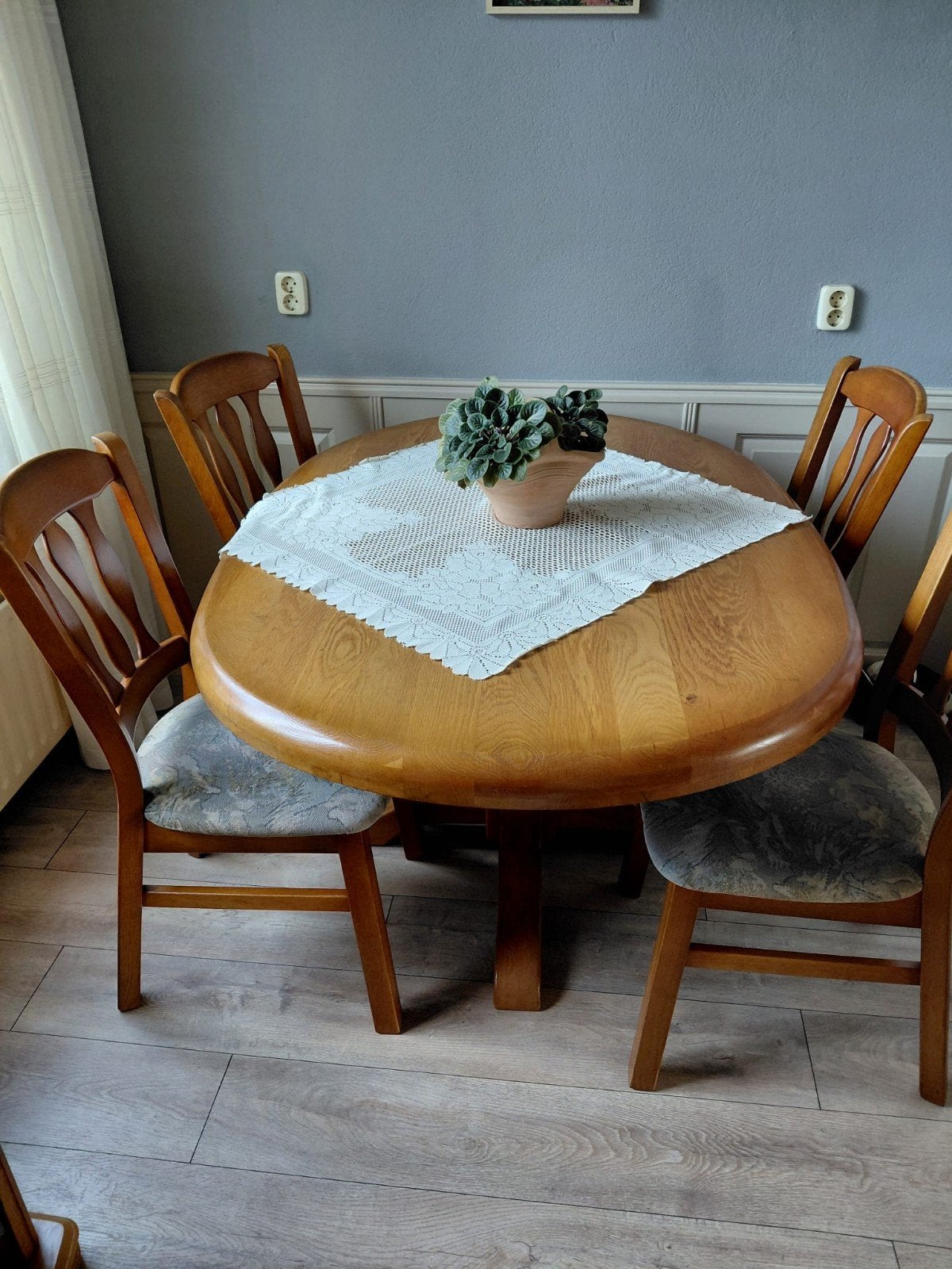mooie licht eiken eethoek met 4 stoelen., Huis en Inrichting, Ophalen, 4 tot 6 stoelen