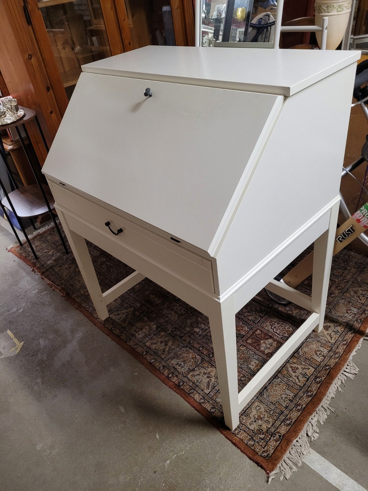 Ikea bureau, secretaire Alve, wit desk bxdxh 82x60x102cm, Huis en Inrichting, Ophalen, Gebruikt