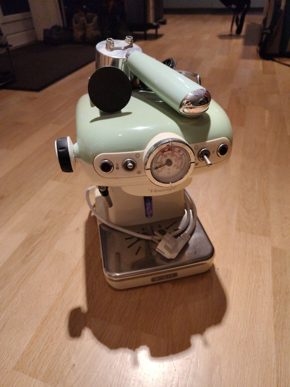 Vintage Ariete Espresso Apparaat - Groen/Crème, Gebruikt, Espresso apparaat, Gemalen koffie, 1 kopje